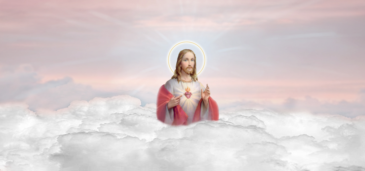 P 109 PK Sacred Heart Clouds Pink